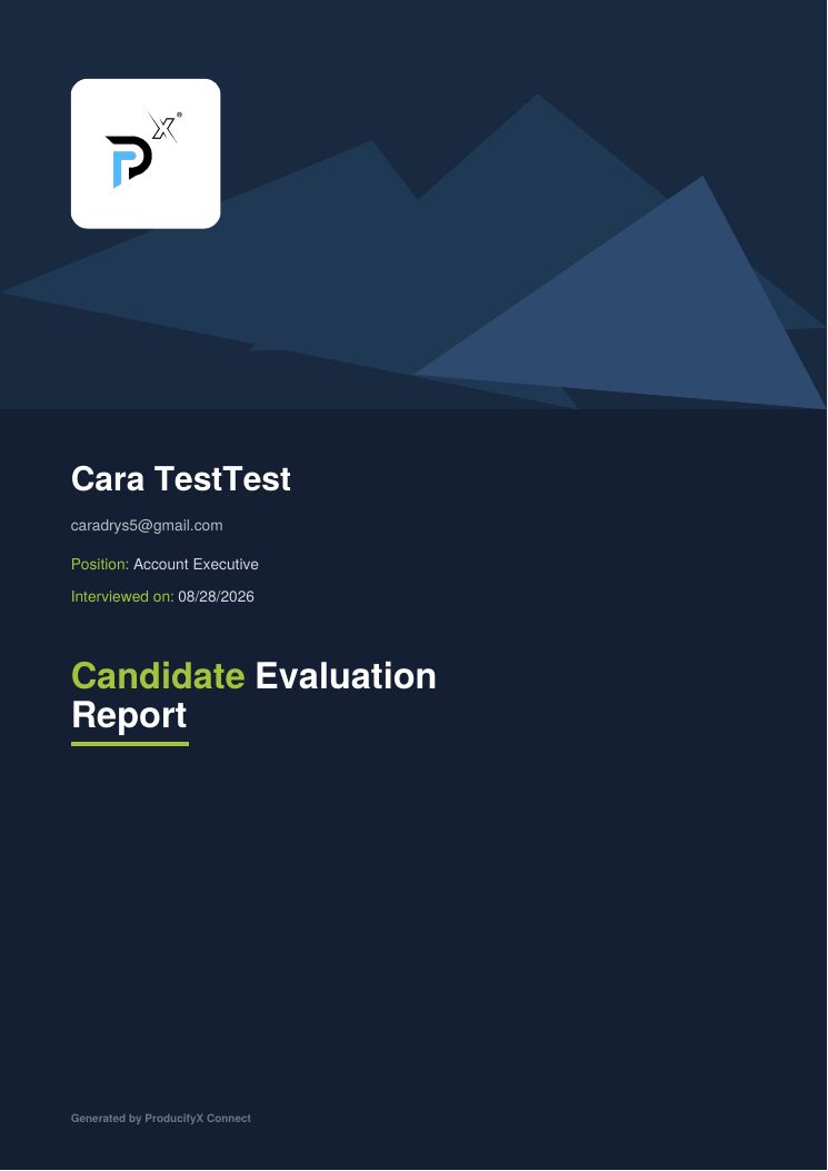 Candidate Evaluation Report cover page